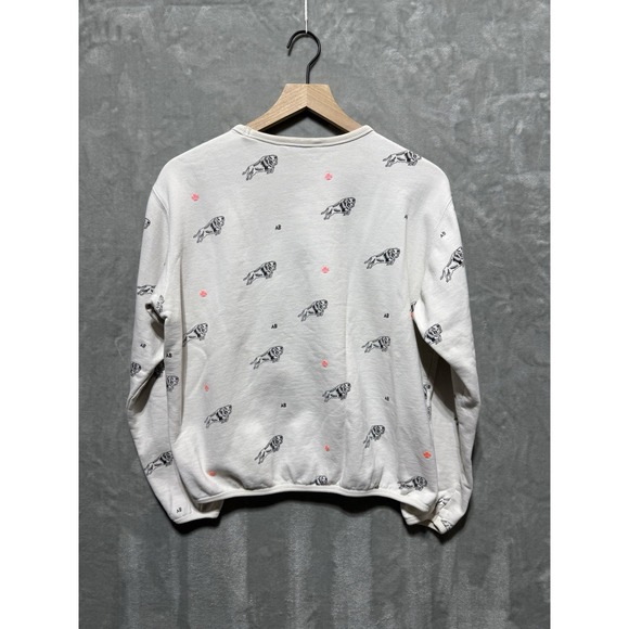 Scotch & Soda Buffalo Print Crewneck Sweatshirt Size M Off White Bison AB Logo - Picture 2 of 9